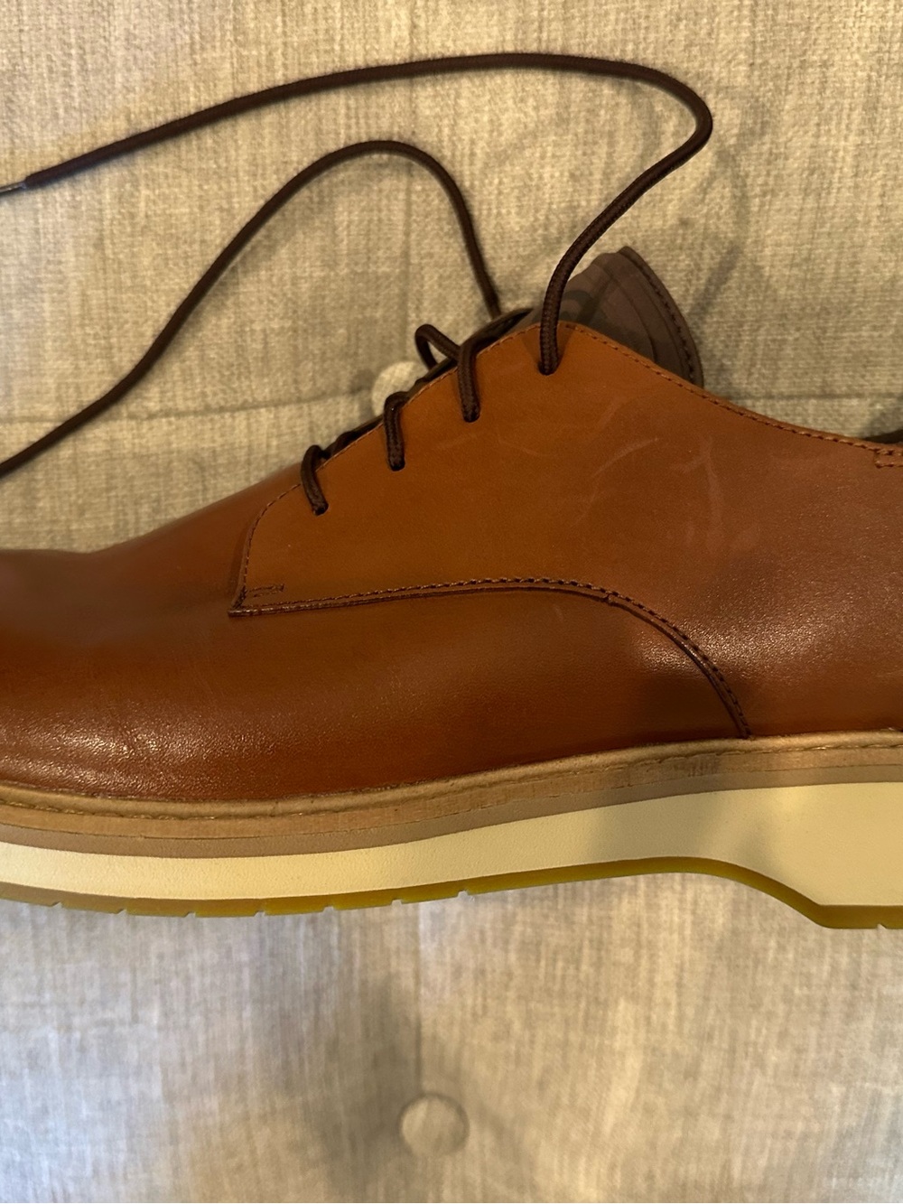 Cole Haan Tan Leather Derby with White Sole